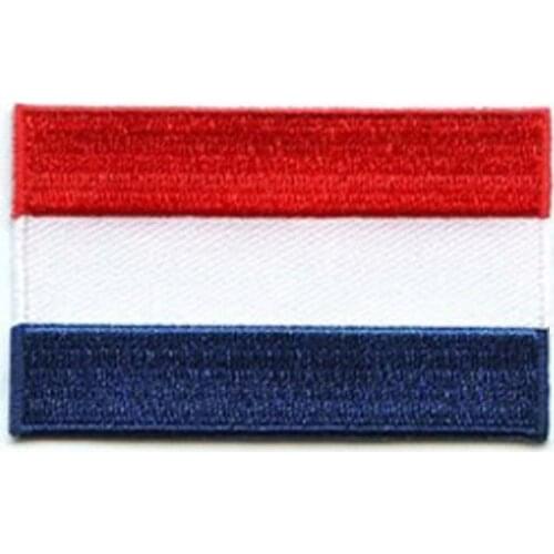 Netherlands Country Patches Embroidered Labels for Clothing Twill with Heat Cut Edge and Iron On Backing Customized MOQ50pcs