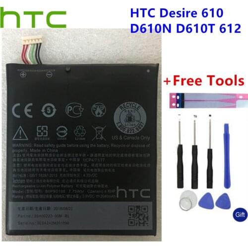 HTC 2040mAh B0P9O100 / BOP9O100 Replacement Li-Polymer Battery For HTC Desire 612 D610 D610t 610 D610n +Gift Tools +Stickers
