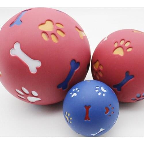 7.5/11cm Pet Dog Toy for Small Large Dogs Pure Natural Rubber Leakage Food Ball Interactive Pet Cat Teething Training Balls Toys