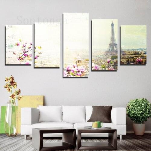 Canvas Painting Wall Art City Paris Eiffel Tower Decorative Painting Home Decor Living Room Sofa Background Wallpaper