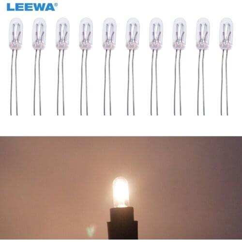 LEEWA 30pcs Warm White/Amber Car T4 12V 1W Halogen Bulb External Halogen Lamp Replacement Dashboard Bulb Light #CA2696