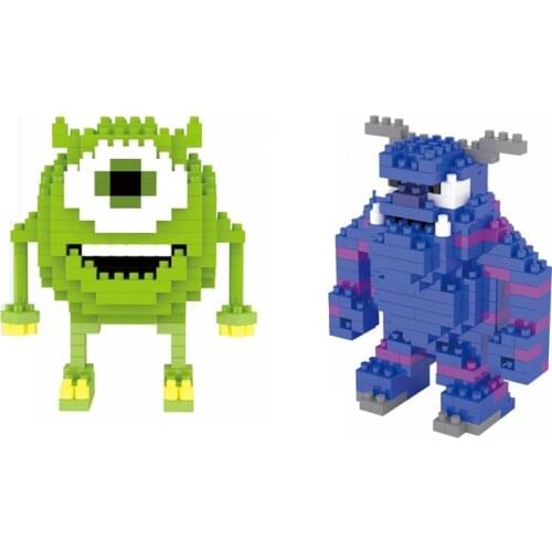 Hot classic Monsters, Inc. University cartoon figures Mike Wazowski Sulley model bricks mini micro diamond blocks toys for gift