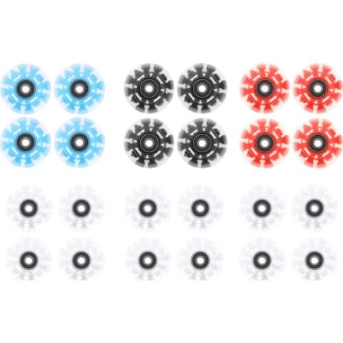 Set of 4, Luminous Light Up Quad Roller Skate Wheels with Bearings Installed - Quad Roller Skate Wheels 32x58mm