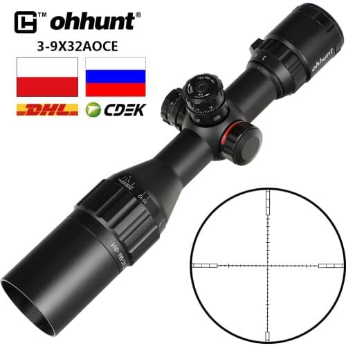 Hunting ohhunt Optics 3-9x32 AO Compact 1/2 Half Mil Dot Reticle Riflescopes Turrets Locking with Sun Shade Tactical Rifle Scope