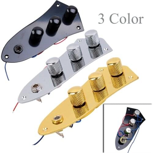 Plated Wired Switch Control Plate for FD Jazz Bass Guitar Parts with 3 Colors