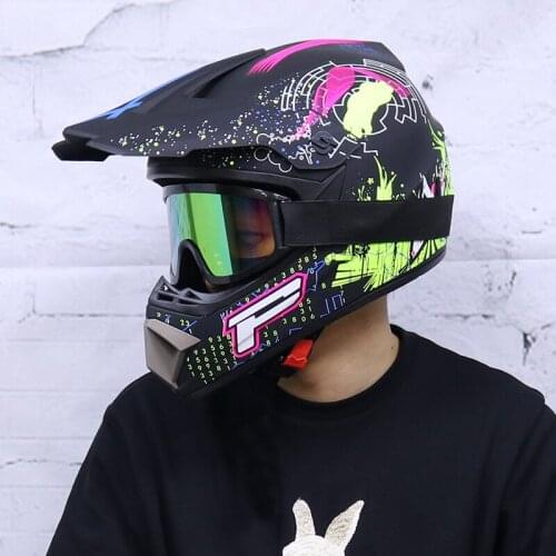 Professional Racing Motocross Casque hors route Casque Moto Capacete Moto Casco Off-road Cartoon Children Motorcycle Helmet