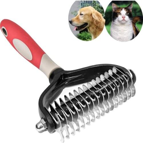 Pets Fur Knot Cutter Dog Grooming Shedding Tools Pet Cat Hair Removal Comb Brush Double sided Pet Products Suppliers