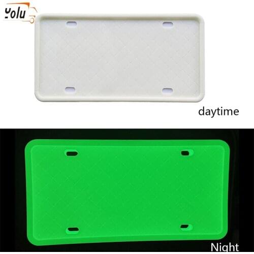 YOLU Luminous Car License Plate Frame for North America Scratch-Resistant Rust-Proof Car License Cover Cadre Silicone Holder