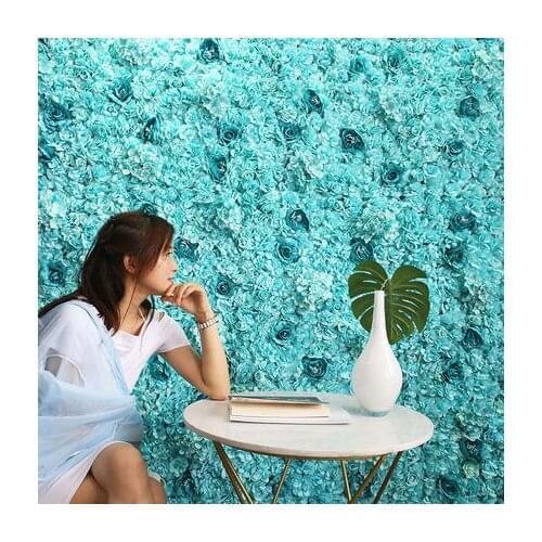 Tiffany blue Wedding Flower Wall Peony & Hydrangeas flower backdrop wedding stage decoration including flowers and pipe stand