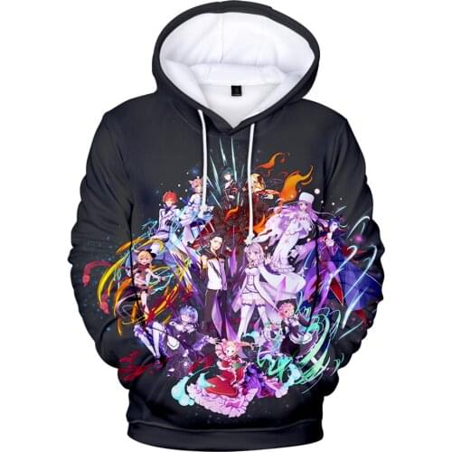 High Quality 3D Print Re:zero-INFINITY Hoodies Boys/girls Sweatshirts Cute Emilia Hoodie Multicoloured Men/women Clothing