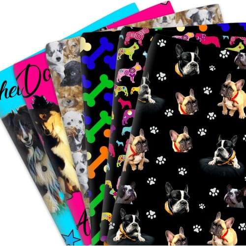 Animal Dog 50*145cm 100% Or Polyester Cotton Material Fabric Patchwork Sewing Quilting Fabrics Needlework DIY Cloth Sewing