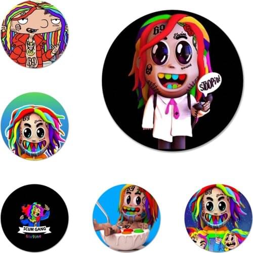 Ip Hop Rapper Tekashi 69 6ix9ine Badge Brooch Pin Accessories For Clothes Backpack Decoration gift