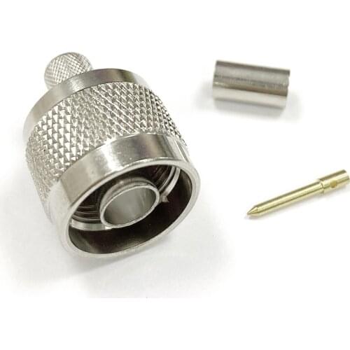 1pc N Male Plug RF Coax Convertor Connector Crimp LMR300 Straight Nickelplated NEW Wholesale