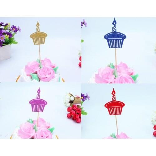 1pc Multi Colors Happy Birthday Cake Flag Topper Cake Candle Flags For Wedding Birthday Party Cake Baking Decoration Supplies