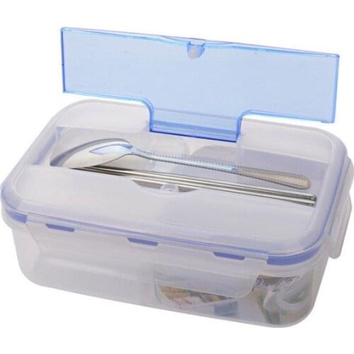 1000ML Outdoor Lunch Box Microwave Food-Grade PP Lunch Bento Box With Soup Bowl Chopsticks Spoon LaunchBox Eco-Friendly