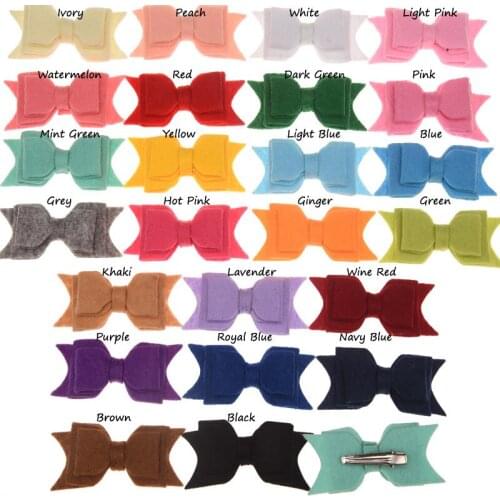 120pcs Solid Bowknot Cotton Bow Knot Fashion Bowknot Accessory Boutique Hair Accessories 8.5cm Hairclip Hair pin Sweet Headwear