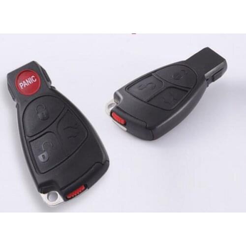 3+1 Button Smart Card Remote Key Shell Case For Mercedes-Benz With Battery Holders And Spare key Fob Key Cover
