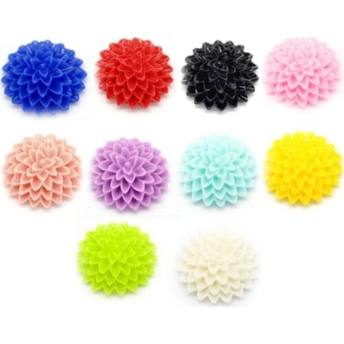 50Pcs Resin Flower Multi-color mixing Embellishments Cabochon Scrapbook Fashion Home Wedding Decoration Craft Resin Cabochon