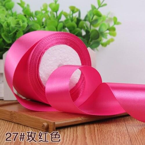 6/10/15/20/25/40/50mm Rose Red Fushia Satin Ribbons Christmas Halloween Birthday Party Wedding Valentines Day Decoration Ribbon