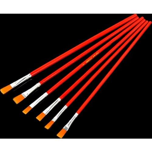 6Pcs Nylon Hair Acrylic Artist Paint Brush Set Watercolor Oil Painting Brush Red Professional Art Supplies Tools Kit