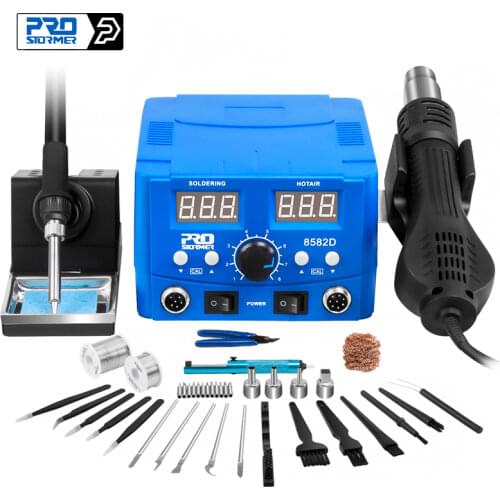 800W Soldering Station 2 in 1 Electric Hot Air Gun Led Display Electric Soldering Iron Work Station for Welding Repair Tools Kit