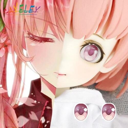 AIIaosify BJD Cartoon Eye Pressing 10/12/14/16/18/20/22/24mm Pink And Tender Cherry Blossom Initial Tone Eyes