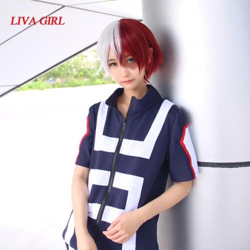 Anime Boku no Hero Bakugou Katsuki/Iida Tenya/Todoroki Shouto Cosplay Costume My Hero Academia Sportswear Tops+Pants