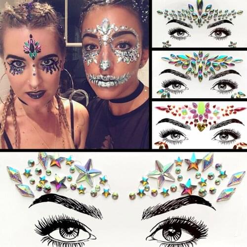 Glitter Eye Tattoo Sticker Cosmetic Makeup Tools For Party Club Beautiful Face Jewels Diamond Eye Sticker Easy To Use Body Art