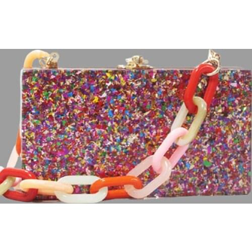 Designer Women Shoulder Bag Acrylic Crossbody Messenger Bags Ladies Handbag Bolsa Feminina Colorful Box Clutches Purse Wallet