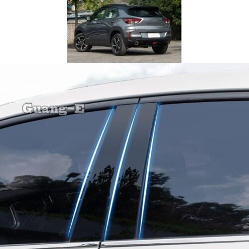 For Chevrolet Trailblazer 2019 2020 2021 Car PC Material Pillar Post Cover Door Trim Window Piano Black Molding Sticker Plate