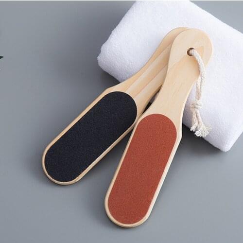 Two sides Pedicure Dead Dry Skin Foot File Wooden Sand Paper Dead Skin Removal Toe Exfoliator Heel Cuticles Exfoliating Scrub