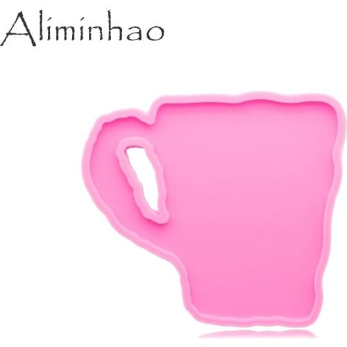 DY0955 4 Cup shape Geode Coaster Agate Resin Mold for Epoxy Resin Making Tools, Silicon Mould Rolling Tray