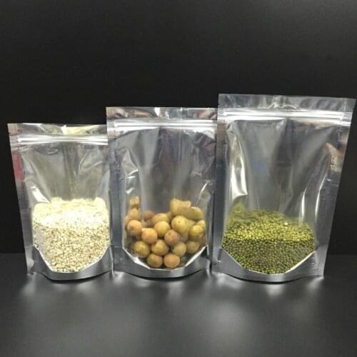 Ferimo 100pcs Aluminum foil plastic zip lock stand up bag seal sealing food candy coffee gift jewelry packaging storage bags