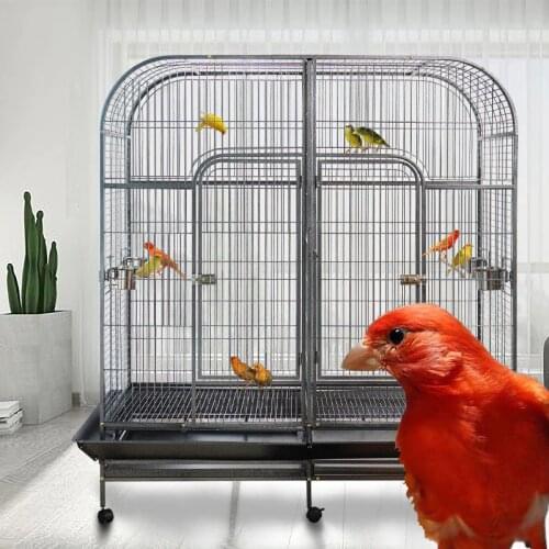 Large Parrot Cage Parrot Villa Large Group Bird Cage Canary Breeding Cage Grey Parrot Hibiscus Bird Cage 162x81.5x185cm