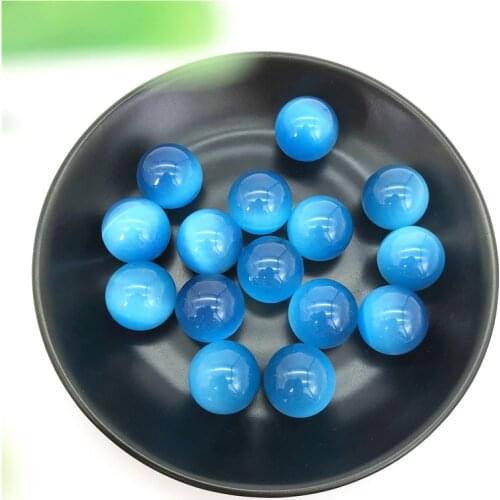 Beautiful Sky Blue Cat Eye Stone Ball Blue Cryustal Sphere Balls Crystal Gem Healing Stones Gifts Natural Stones and Minerals