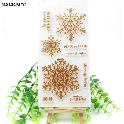 KSCRAFT Happy Holidays Transparent Clear Silicone Stamps for DIY Scrapbooking/Card Making/Kids Fun Decoration Supplies 109