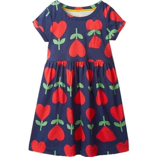 Jumping Meters Summer Floral Girls Dresses Cotton Princess Party Clothing Baby Flowers Dress Top Brand Birthday Girl Dresses