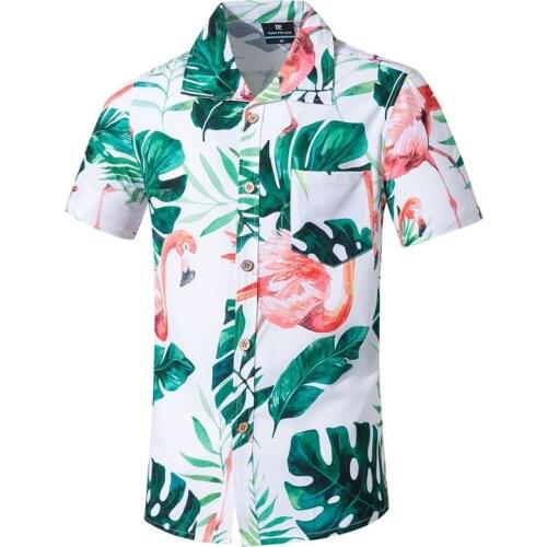 Summer Hot Sell Mens Beach Shirt Fashion Short Sleeve Print Loose Casual Shirts Plus Asian Size M-4XL 5XL Hawaiian