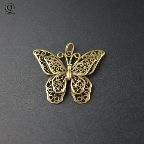 Retro Copper Butterfly Keyrings Hangings Trinkets Brass Mythical Beautiful Insect Key Chain Rings Pendants Women Keychain