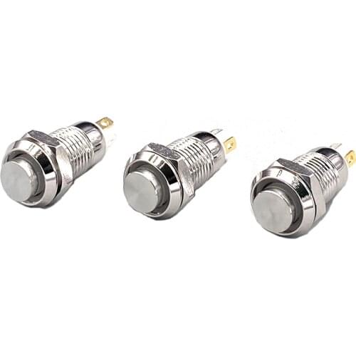 5pcs 8mm Self-reset Momentary Self-locking Latching Metal Push Button Switch 2pins NO LED/4pins LED high head switch