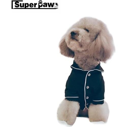 Fashion Dog Jumpsuits Pajamas Puppy Soft Sleepwear French Pet Clothes Teddy Schnauzer Small Dogs Clothing Pets Overalls BNC04