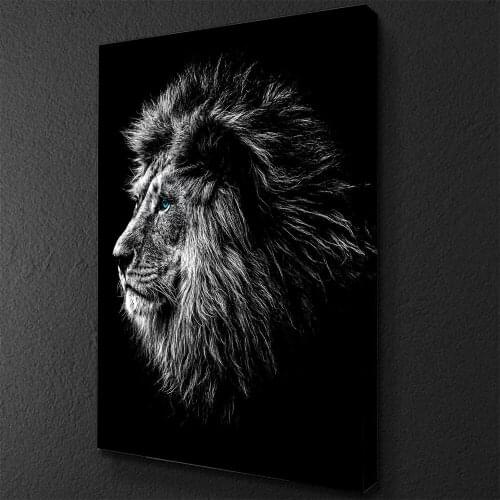 Modular Prints Pictures Home Decoration Modern 1 Pcs Blue Eyed Lion Paintings Canvas Poster For Bedroom Wall Artwork Framework