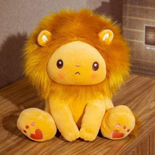 Cartoon Lion Cute Zoo Animal Plush Doll Kids Funny Hold Pillow Stuffed Toy Girl Boy Creative Gift