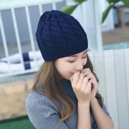 Mens womens winter Hat Fashion Knitted Black Hats Fall Hat Thick Warm Bonnet Skullies Beanie Soft Knitted Beanies Cotton WH169