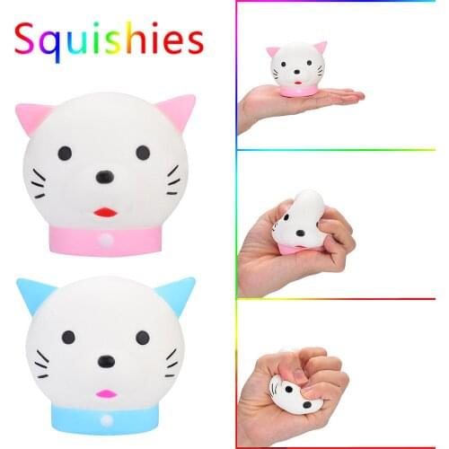 Jumbo Kawaii Cat Squishy Slow Rising Creative Animal Doll Soft Squeeze Toy Bread Scent Stress Relief Squishe Toy For Kids Gift