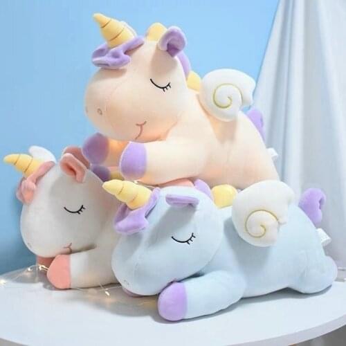 Super Soft Adorable Unicorn Stuffed Animals Dolls Plush Toy rainbow Horse flying Wings Fat Unicorn Stuffed Pillow Kids Girl Gift