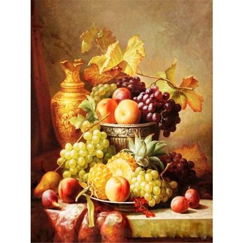 Fruit Landscape DIY 11CT Embroidery Cross Stitch Kits Needlework Craft Set Printed Canvas Cotton Thread Home Decoration Sell