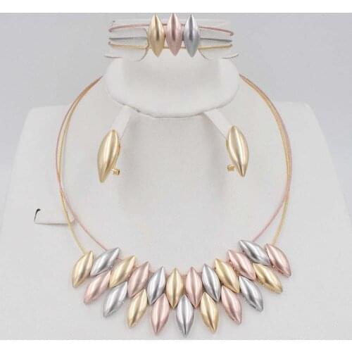 New High Quality Dubai Jewelry Set Nigerian necklace earrings Wedding Jewelry Sets Parure Bijoux Femme