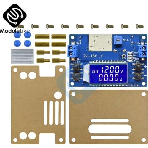 DC 6.5-36V to 1.2-32V 5A 75W CC CV Step Down Buck Converter Power Supply Module Voltage Regulator Transformer Case Heatsink Diy