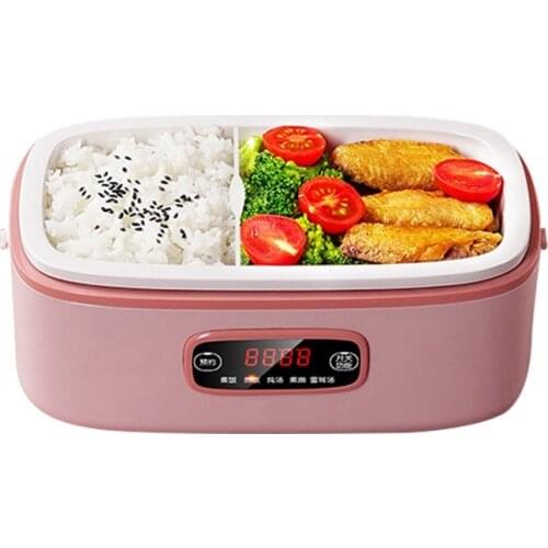 1L Electric Lunch Box Portable Rice Cooker Thermal Food Heater Steamer Cooking Container Office Warmer No Water Injection